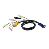 Cablu KVM Aten 2L-5302U, convertor Serial la Video si USB si 2 x Jack 3.5mm, 5 m