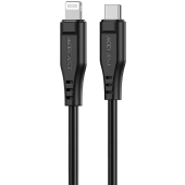 Cablu MFI USB tip C - Lightning 1,2 m, 30 W, 3 A negru (C3-01 negru)