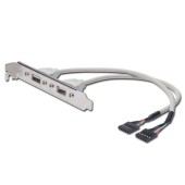 Cablu pentru suport pentru USB Assmann, 2x tip A-2x5pin IDC