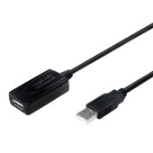 Cablu prelungitor activ USB LOGILINK UA0143, USB 2.0, 10m (Negru)