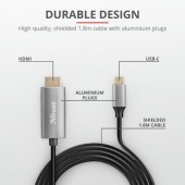 Cablu Trust TR-23332 Calyx, USB-C - HDMI, 1.8m, 3840x2160@30Hz