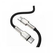 Cablu Type-C la Type-C Baseus Cafule Series Metal 100W Black (1m, impletitura nylon)