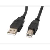 Cablu USB 2.0 pentru imprimanta, Lanberg 41350, lungime 3 m, cu miez de ferita, USB-A tata la USB-B tata, negru