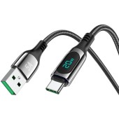 Cablu USB la Type-C, 5A, 1.2m - Hoco Extreme (S51) - Black