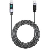 Cablu USB LDC2C 100W USB Type-C - USB Type-C 2m Negru cu display