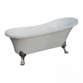 Cada baie freestanding Bella*BSM-404  acril  160 x 75 x 75 cm  alb  picioare argintii