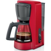 Cafetiera Bosch My Moment TKA2M114, 1.37 l, Cana sticla, 10/15 cesti, Sistem Antipicurare, Oprire automata, rezervor de apa detasabil (Rosu)