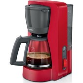 Cafetiera Bosch My Moment TKA3M134, 1.37 l, cana sticla, sistem antipicurare, oprire automata, rezervor de apa detasabil, cu sistem de mentinere la cald, Rosu