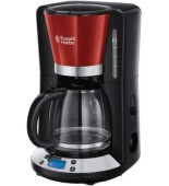 Cafetiera Russell Hobbs Colours Plus 24031-56, 1.25L, 15 cesti, 1100W (Negru/Rosu)