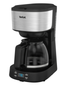 Cafetiera Tefal Equinox CM520D10, 900W, capacitate 1.2L, timer digital, functie pastrare la cald, comutator ON/OFF iluminat, sistem antipicurare, suport detasabil filtru, Negru