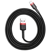 Cafule USB Lightning 2,4A 0,5m (Rosu-Negru)