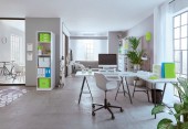 Caiet de birou Leitz Wow A4 coperta PP cu spira 80 file matematica lime