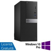 Calculator Sistem PC Refurbished DELL Optiplex 3040 Tower, Intel Core i3-6100 3.70GHz, 4GB DDR3, 500GB SATA + Windows 10 Pro