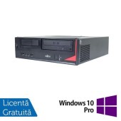 Calculator Sistem PC Refurbished Fujitsu E420 Desktop, Intel Core i5-4460 3.20GHz, 4GB DDR3, 500GB SATA, DVD-RW + Windows 10 Pro (Negru)