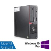 Calculator Sistem PC Refurbished FUJITSU E720 Desktop, Intel Core i3-4130 3.40GHz, 4GB DDR3, 500GB SATA, DVD-RW + Windows 10 Pro (Negru)