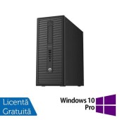 Calculator Sistem PC Refurbished HP Prodesk 600 G1 Tower, Intel Core i5-4570 3.20GHz, 8GB DDR3, 240GB SSD, DVD-RW + Windows 10 Pro (Negru)