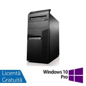 Calculator Sistem PC Refurbished Lenovo ThinkCentre M93 Tower, Intel Core i5-4430 3.00GHz, 8GB DDR3, 256GB SSD, DVD-RW + Windows 10 Pro