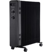 Calorifer electric cu ulei Fram FOH-Y13BK, 13 elementi, 2500 W, 3 setari de temperatura, Termostat ajustabil, Protectie supraincalzire, Negru