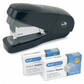 Capsator negru plastic reciclat 24/6 mm 35 coli Rapesco Eco