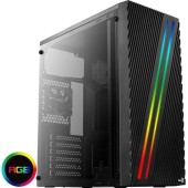 Carcasa Aerocool Streak, iluminare RGB, Mid Tower (Negru)