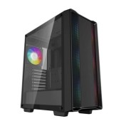 Carcasa DeepCool CC560 V2 ARGB, Middle Tower, Fara sursa, Tempered Glass, ATX (Negru)