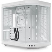 Carcasa HYTE Y70, Dual Chamber, Middle Tower, Fara sursa, Sticla Securizata, ATX + Cablu riser PCIe inclus (Alb)