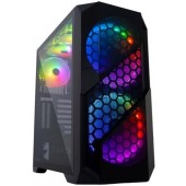 Carcasa Inaza Prism, Middle Tower, Iluminare ARGB, Tempered glass (Negru)