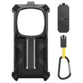 Carcasa pentru Ulefone ARMOR 28 Series, Negru, PC, Protectie 360  , Clip Rotativ + carabina