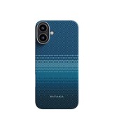 Carcasa PITAKA Tactile Woven compatibila cu iPhone 16, Albastru