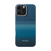 Carcasa PITAKA Tactile Woven compatibila cu iPhone 16 Pro Max, Albastru