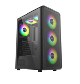 Carcasa PRO GAMING Ghost, Middle Tower, Fara sursa, Tempered Glass, ATX (Negru)