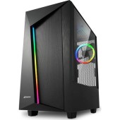 Carcasa Sharkoon REV100, iluminare RGB, Middle Tower, Fara sursa, ATX (Negru)