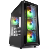 Carcasa Sharkoon TK4 RGB, Mid-Tower, fara sursa, ATX, Negru