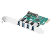 Card de extensie Lanberg 42453, PCI Express - 4 x USB 3.1, suport Low Profile