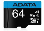 Card de memorie ADATA Premier, MicroSDXC, 64GB, UHS-I, Class 10 + Adaptor microSD