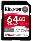 Card de memorie Kingston Canvas React Plus SDXC, 64GB, UHS-II U3, Class 10, V90