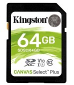 Card de memorie Kingston SDXC Canvas Select Plus 100R, 64GB, Class 10, UHS-I U1 V10