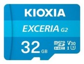 Card de memorie Kioxia Exceria G2, 32GB, microSDHC, UHS-I U3, V30, Clasa 10, Adaptor SD inclus