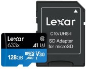 Card de memorie Lexar 633x microSDXC, 128GB, UHS-I + adaptor SD