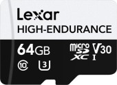 Card de memorie Lexar High-Endurance 64GB, microSDXC, UHS-I U3, V30