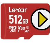 Card de memorie Lexar PLAY microSDXC, 512GB, UHS-I U3, V30, A2, Clasa 10