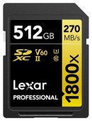 Card de memorie Lexar Professional 1800x, 512GB, SDXC, UHS-II U3