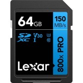 Card de memorie Lexar Professional 800x PRO, 64GB, SDXC, UHS-I U3, V30