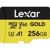 Card de memorie Lexar Professional GOLD, 256GB, microSDXC, UHS-II U3, V60, A1