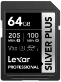 Card de memorie Lexar Professional SILVER Plus 1066x LSDSIPL064G-BNNNG, 64GB, SDXC, UHS-I U3 A2, V30