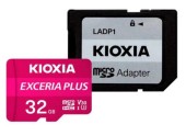 Card de memorie microSDHC Kioxia Exceria Plus (M303) 32GB,UHS I U3+ adaptor, LMPL1M032GG2