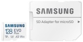 Card de memorie Samsung EVO Plus 2023, 128GB, microSDXC, UHS-I U3, Adaptor SD Inclus