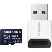 Card de memorie Samsung PRO Ultimate microSDXC UHS-I, 128GB, Cititor, Blue