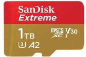 Card de memorie SanDisk Extreme MicroSDXC, 1TB, UHS-I U3, Clasa 10, V30 + Adaptor SD 