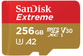 Card de memorie SanDisk Extreme MicroSDXC, 256GB, UHS-I U3, Clasa 10, V30 + Adaptor SD